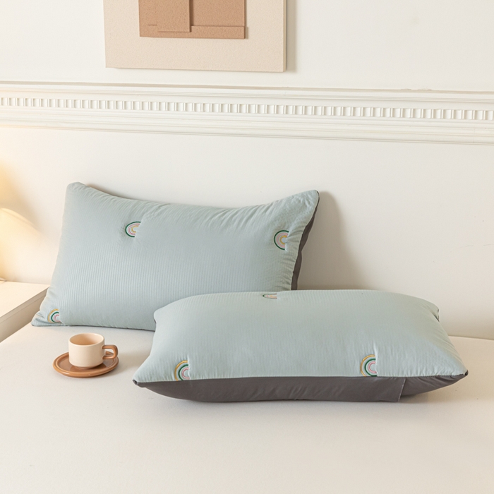 91家纺网 家纺一手货源 找家纺 梦初语 2024新款刺绣小竺棉大豆夏被 彩虹-灰