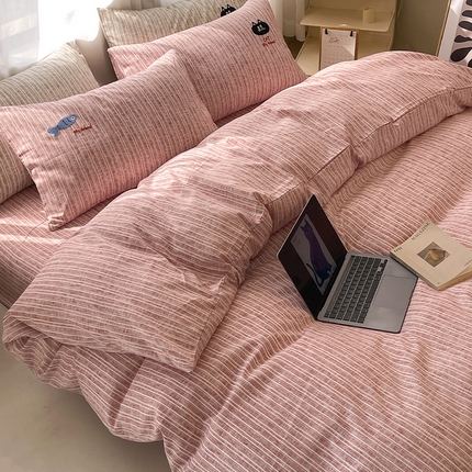 91家纺网 家纺一手货源 找家纺 （总）奥汀洛新品 2025 小清新亲肤生态棉刺绣四件套系列 小黑猫