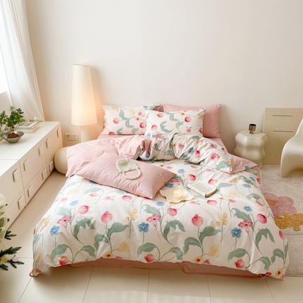 嘉汀兰家居 2024新款40s全棉印花四件套系列  时留