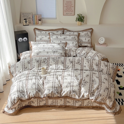 91家纺网 家纺一手货源 找家纺 百寐 2024新款13372全棉床盖四件套 浪漫日