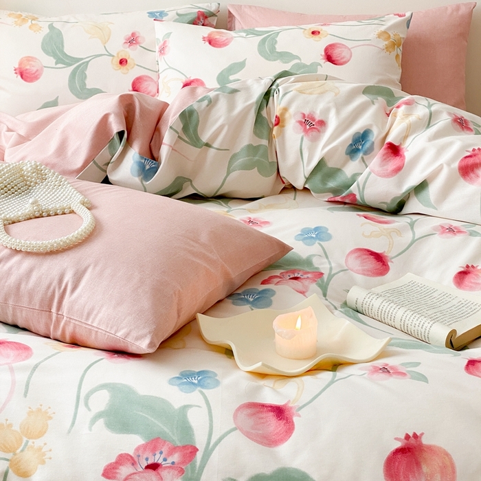 91家纺网 家纺一手货源 找家纺 嘉汀兰家居 2024新款40s全棉印花四件套系列  时留