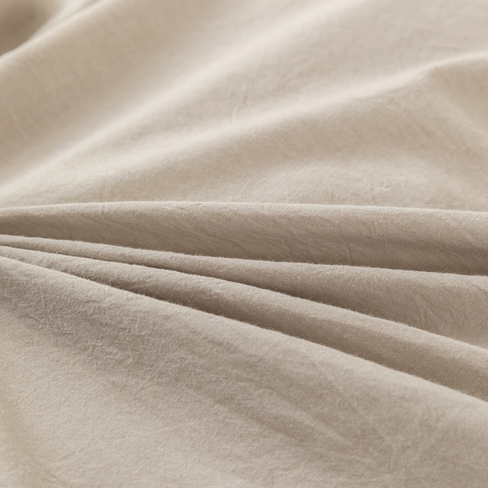 91家纺网 家纺一手货源 找家纺 羋多（原穆琪） 2024新款A类全棉色织水洗棉纯色四件套 浅米