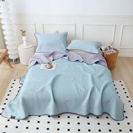 91家纺网 家纺一手货源 找家纺 （总）朴尔家纺-毛巾被 2024新款柔绵绵风贝壳针复合工艺六层纱布毛巾被盖毯