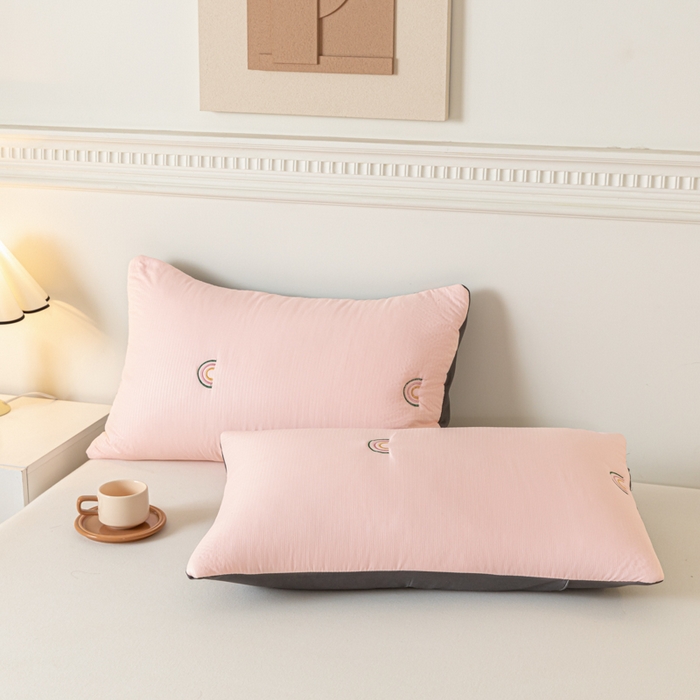 91家纺网 家纺一手货源 找家纺 梦初语 2024新款刺绣小竺棉大豆夏被 彩虹-玉