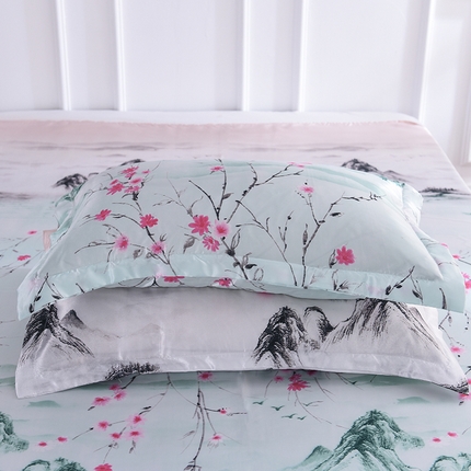 91家纺网 家纺一手货源 找家纺 （总）8经年 2025新款冰丝印花丝绸水洗真丝单枕套 直播爆款