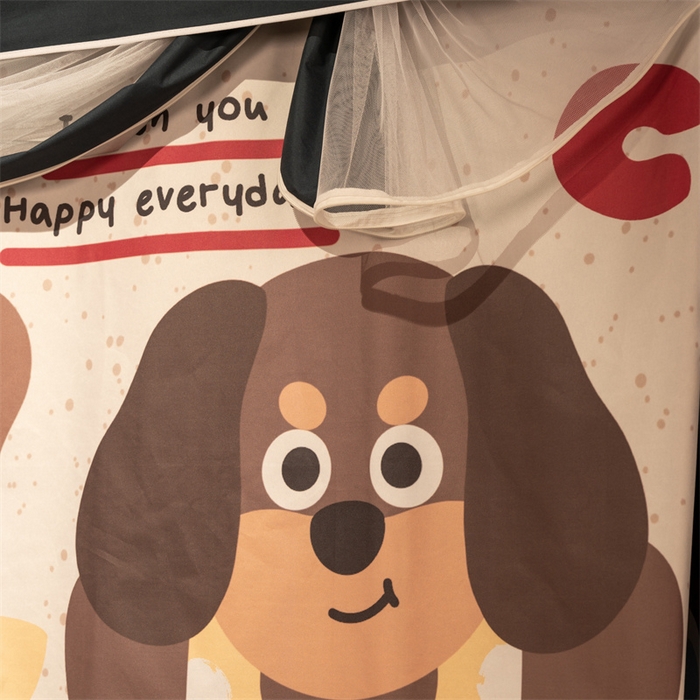 91家纺网 家纺一手货源 找家纺 新太阳蚊帐 2025新款涂层遮光防蚊款学生床帘 大耳狗