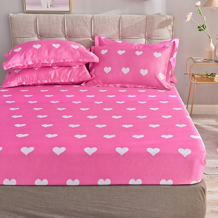 91家纺网 家纺一手货源 找家纺 经年 2025新款冰丝印花丝绸单床笠 心纹心语