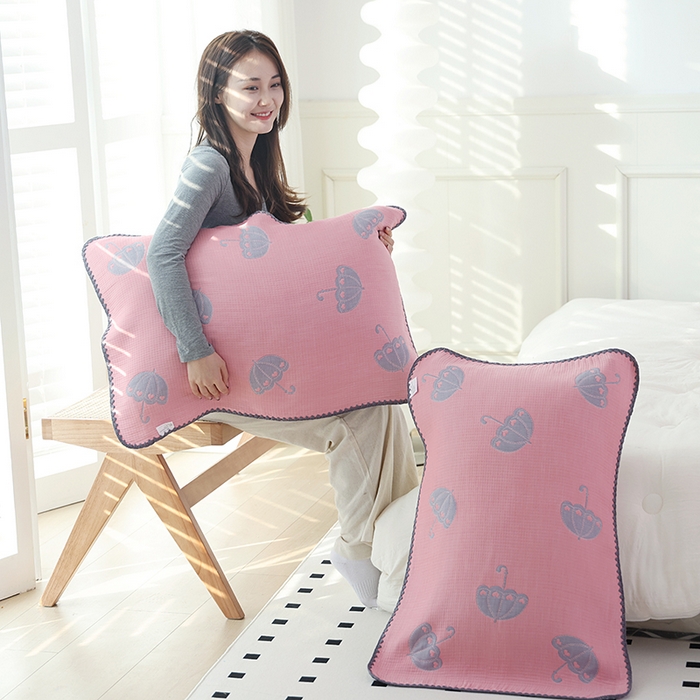 91家纺网 家纺一手货源 找家纺 （总）朴尔家纺-毛巾被 2024新款柔绵绵风贝壳针复合工艺六层纱布枕巾