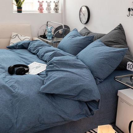 91家纺网 家纺一手货源 找家纺 （总）羋多（原穆琪） 2024新款A类全棉色织水洗棉纯色四件套