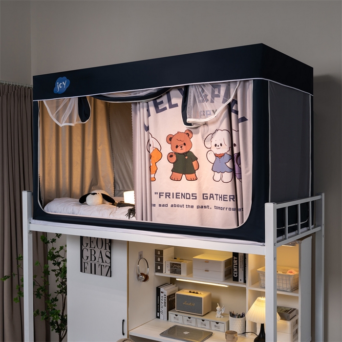 91家纺网 家纺一手货源 找家纺 新太阳蚊帐 2025新款涂层遮光防蚊款学生床帘 开心聚会