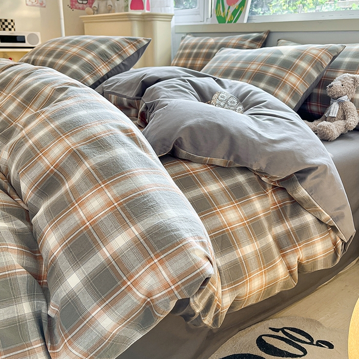 91家纺网 家纺一手货源 找家纺 琪格格纺织 2024新款40支13372纯棉良品系列四件套 洛卡灰