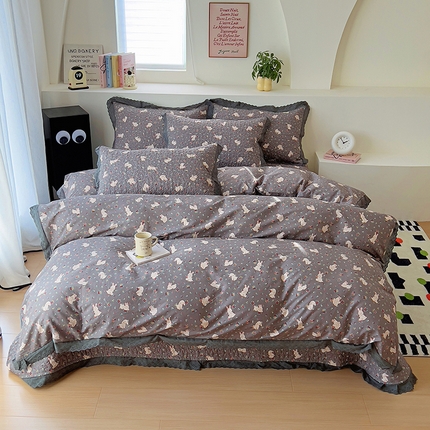 91家纺网 家纺一手货源 找家纺 （总）百寐 2024新款13372全棉床盖四件套