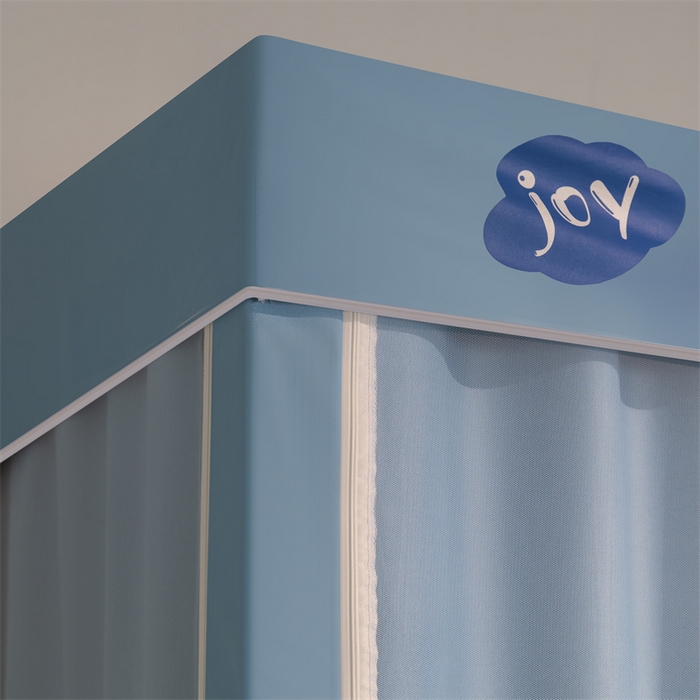 91家纺网 家纺一手货源 找家纺 新太阳蚊帐 2025新款涂层遮光防蚊款学生床帘 纯色涂银款浅蓝色