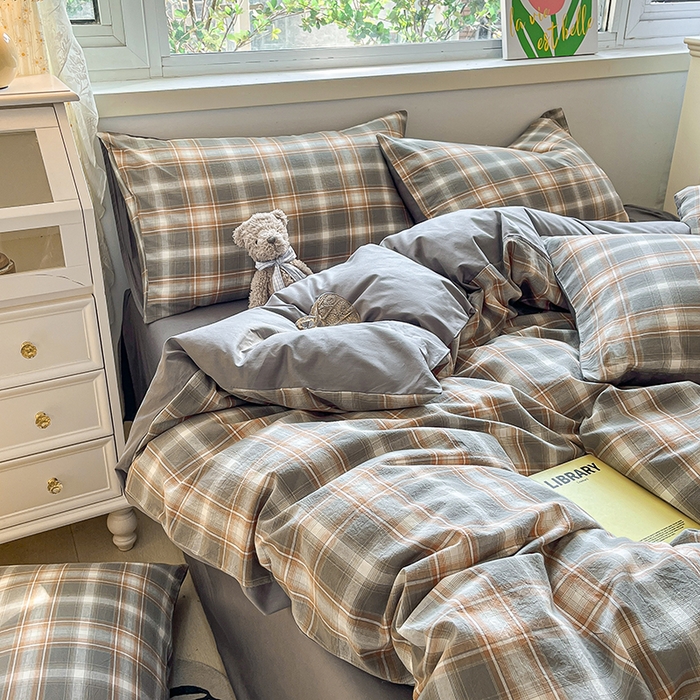 91家纺网 家纺一手货源 找家纺 琪格格纺织 2024新款40支13372纯棉良品系列四件套 洛卡灰