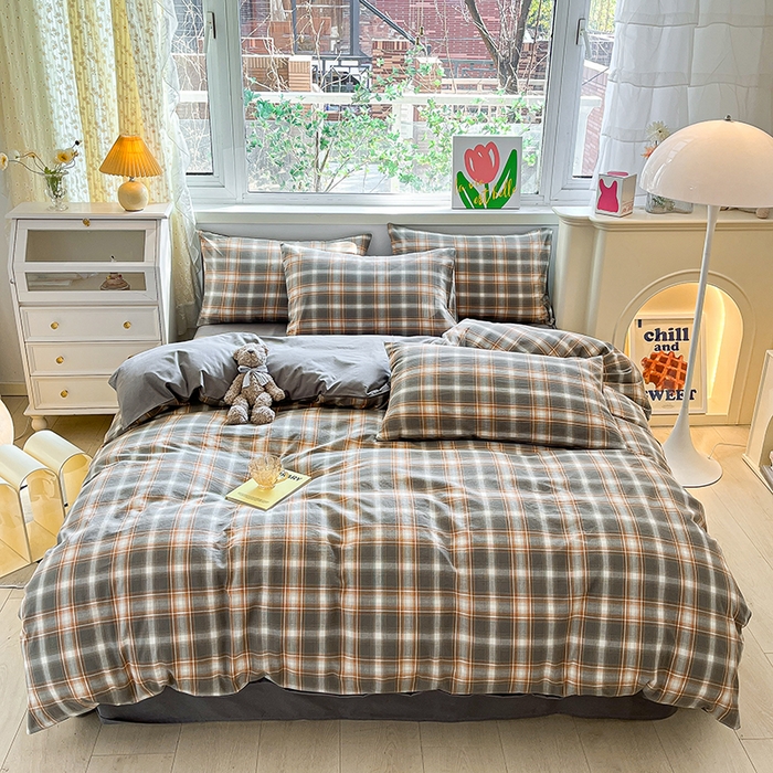 91家纺网 家纺一手货源 找家纺 琪格格纺织 2024新款40支13372纯棉良品系列四件套 洛卡灰