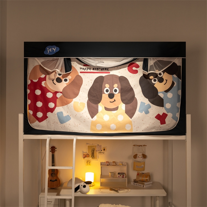 91家纺网 家纺一手货源 找家纺 新太阳蚊帐 2025新款涂层遮光防蚊款学生床帘 大耳狗