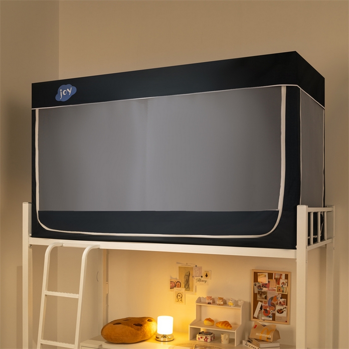 91家纺网 家纺一手货源 找家纺 新太阳蚊帐 2025新款涂层遮光防蚊款学生床帘 纯色涂银藏蓝色