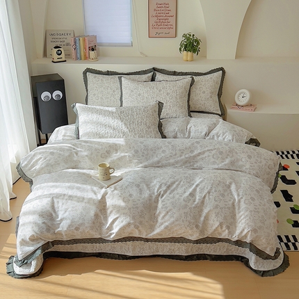 91家纺网 家纺一手货源 找家纺 百寐 2024新款13372全棉床盖四件套 布朗熊