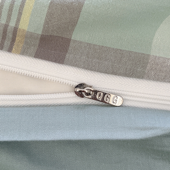 91家纺网 家纺一手货源 找家纺 琪格格纺织 2024新款40支13372纯棉良品系列四件套 简兮绿