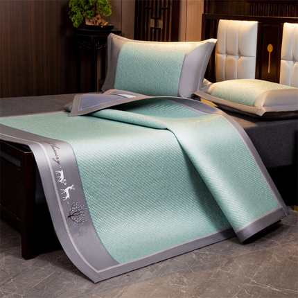 91家纺网 家纺一手货源 找家纺 宜派家纺 2024新款凉感PE雪藤席三件套 PE雪藤席-湖兰