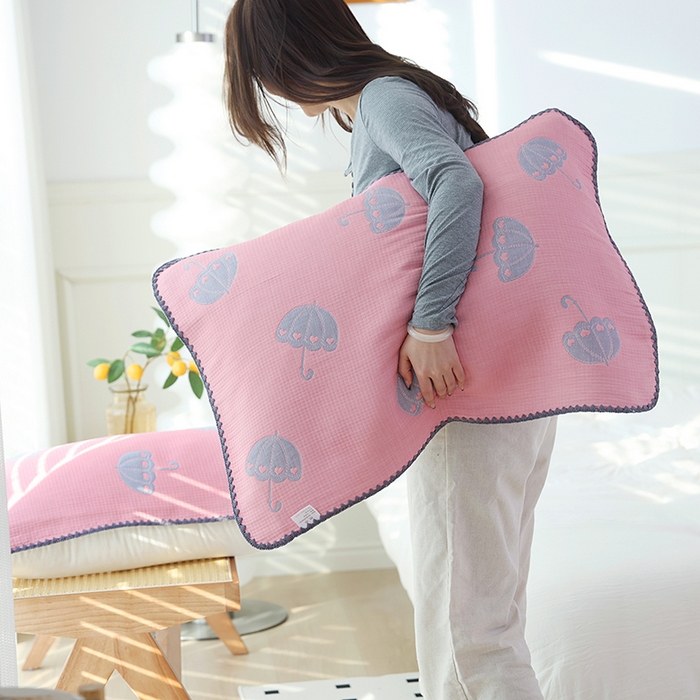 91家纺网 家纺一手货源 找家纺 （总）朴尔家纺-毛巾被 2024新款柔绵绵风贝壳针复合工艺六层纱布枕巾