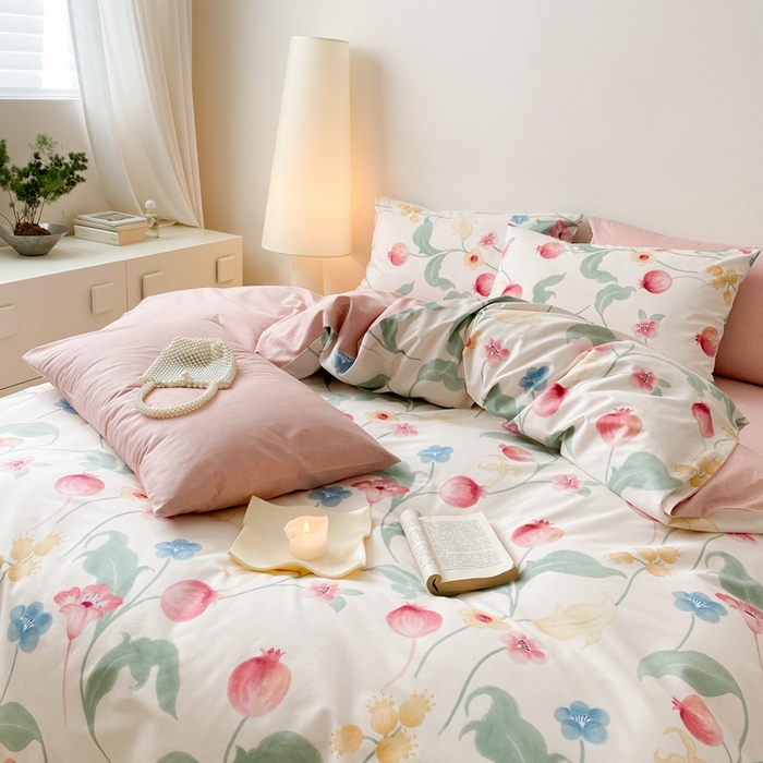 91家纺网 家纺一手货源 找家纺 嘉汀兰家居 2024新款40s全棉印花四件套系列  时留