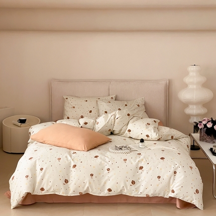 91家纺网 家纺一手货源 找家纺 嘉汀兰家居 2024新款40s全棉印花四件套系列  烟火漾