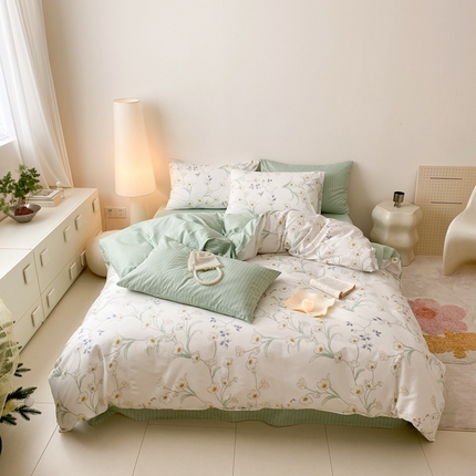 嘉汀兰家居 2024新款40s全棉印花四件套系列  沁园春