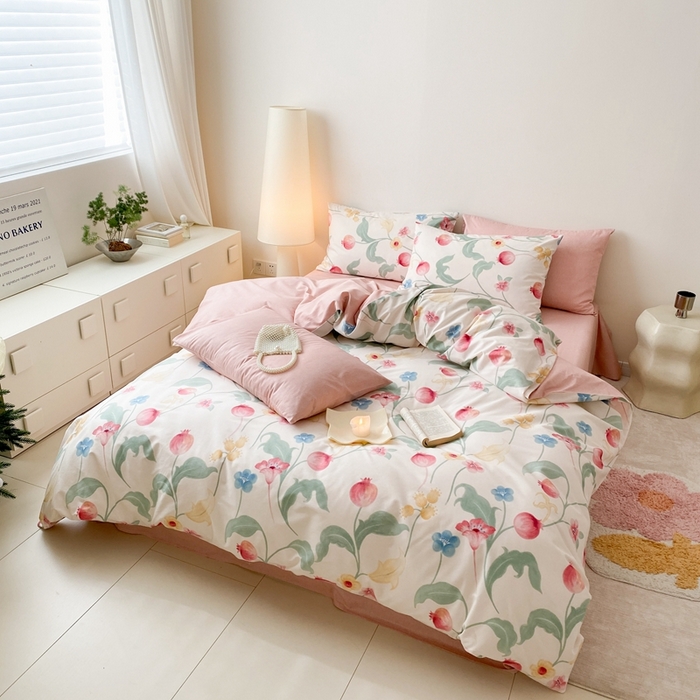 91家纺网 家纺一手货源 找家纺 嘉汀兰家居 2024新款40s全棉印花四件套系列  时留