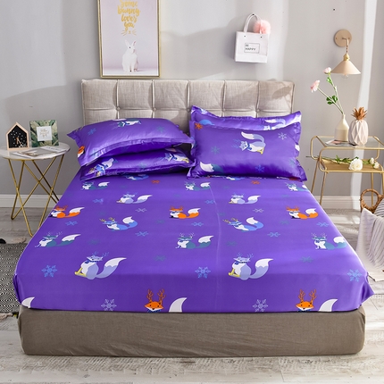 91家纺网 家纺一手货源 找家纺 （总）8经年 2025新款冰丝印花丝绸水洗真丝单床笠 直播爆款