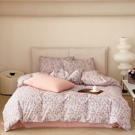 91家纺网 家纺一手货源 找家纺 嘉汀兰家居 2024新款40s全棉印花四件套系列  花间浪漫