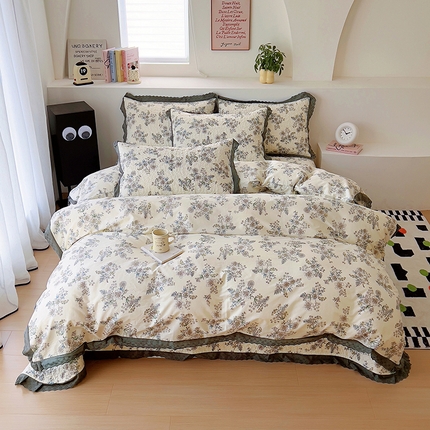 91家纺网 家纺一手货源 找家纺 百寐 2024新款13372全棉床盖四件套 云中忆