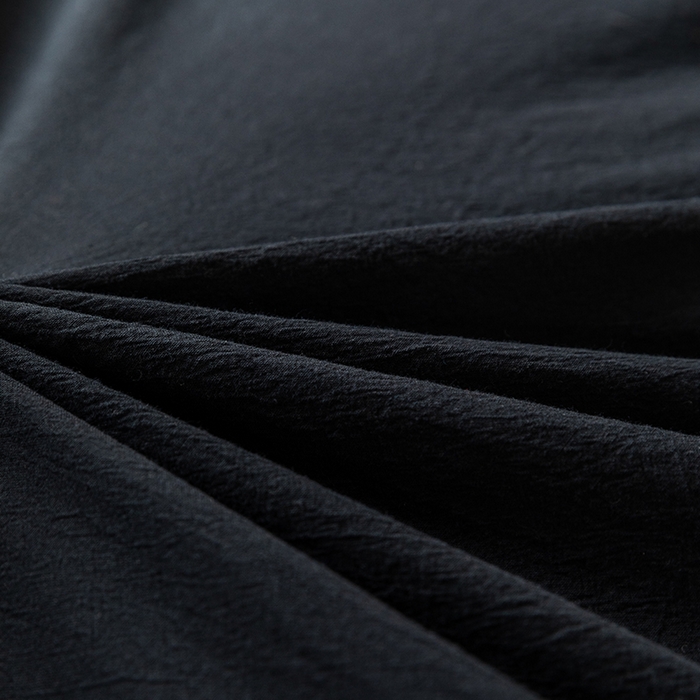 91家纺网 家纺一手货源 找家纺 羋多（原穆琪） 2024新款A类全棉色织水洗棉纯色四件套 纯黑