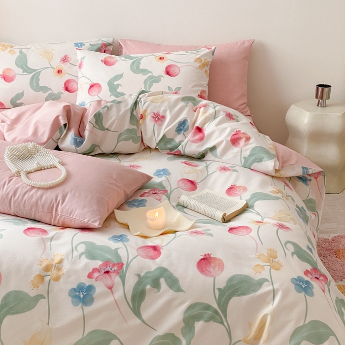 91家纺网 家纺一手货源 找家纺 嘉汀兰家居 2024新款40s全棉印花四件套系列  时留