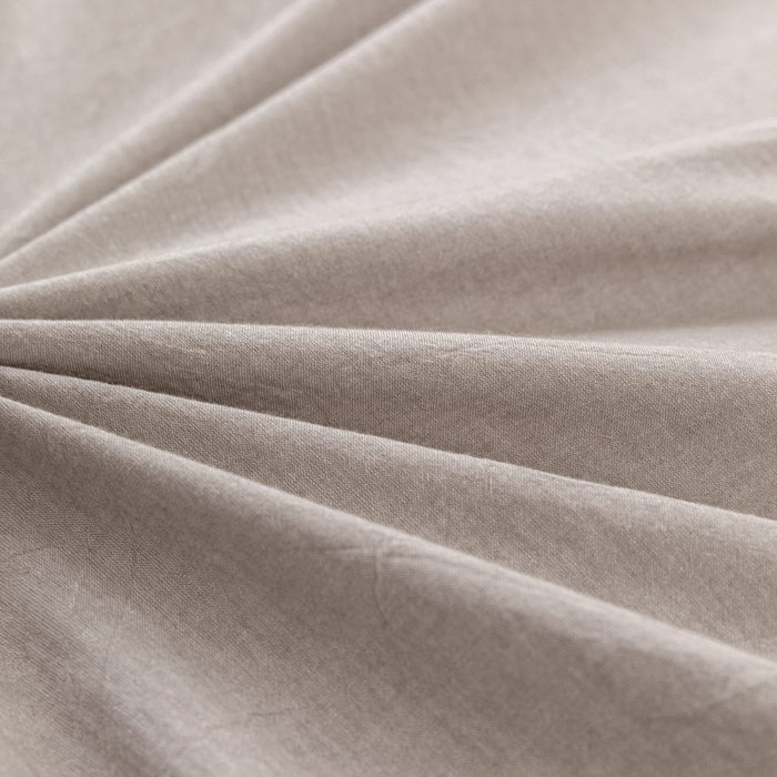 91家纺网 家纺一手货源 找家纺 羋多（原穆琪） 2024新款A类全棉色织水洗棉纯色四件套 浅米拼深灰（双拼）