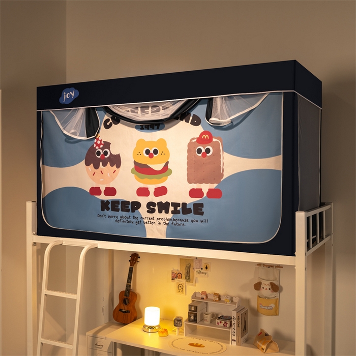 91家纺网 家纺一手货源 找家纺 新太阳蚊帐 2025新款涂层遮光防蚊款学生床帘 汉堡曲奇甜甜圈