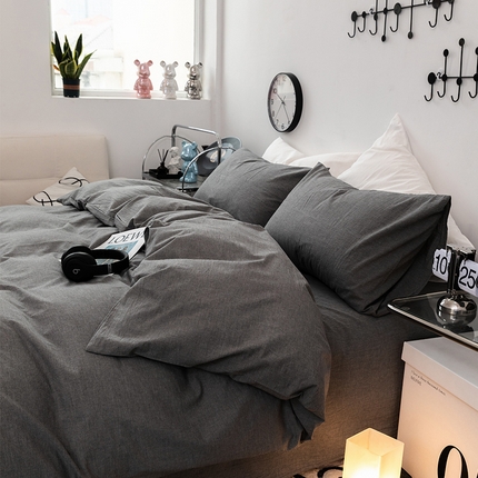 91家纺网 家纺一手货源 找家纺 （总）羋多（原穆琪） 2024新款A类全棉色织水洗棉纯色四件套