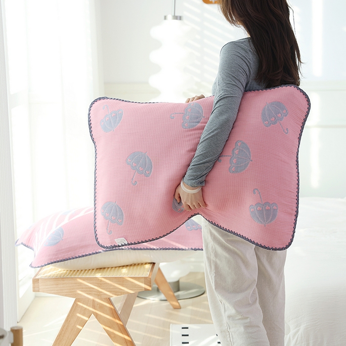 91家纺网 家纺一手货源 找家纺 （总）朴尔家纺-毛巾被 2024新款柔绵绵风贝壳针复合工艺六层纱布枕巾