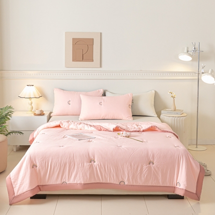 梦初语 2024新款刺绣小竺棉大豆夏被 彩虹-玉