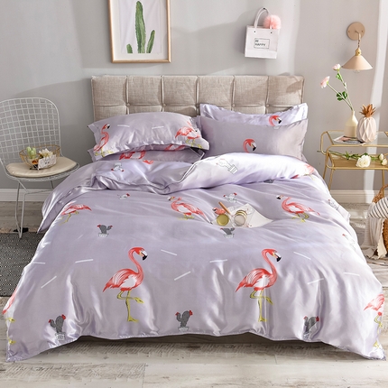 91家纺网 家纺一手货源 找家纺 （总）8 经年：2025年印花丝绸冰丝水洗真丝四件套 直播爆款