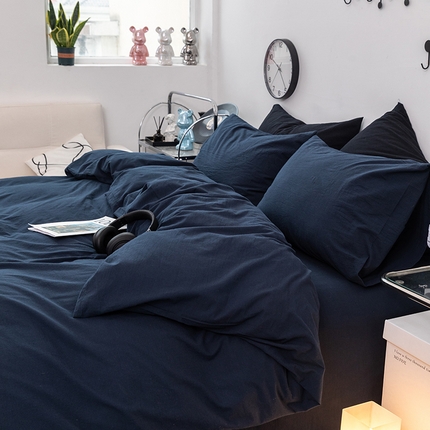 91家纺网 家纺一手货源 找家纺 （总）羋多（原穆琪） 2024新款A类全棉色织水洗棉纯色四件套