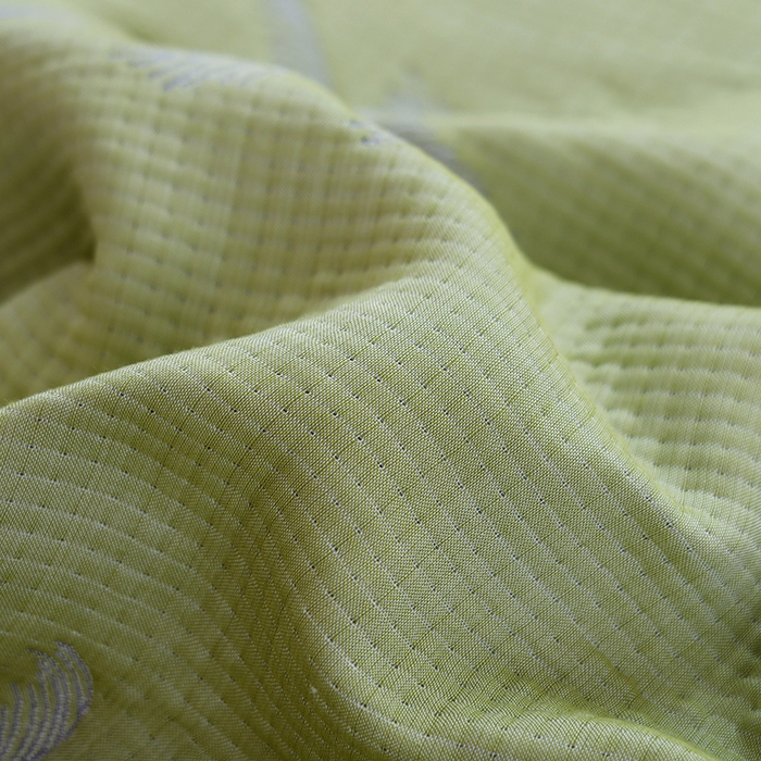 91家纺网 家纺一手货源 找家纺 朴尔家纺-毛巾被 2024新款柔绵绵风贝壳针复合工艺六层纱布枕巾 海岛椰林-绿枕巾