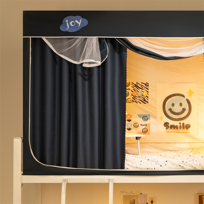 91家纺网 家纺一手货源 找家纺 新太阳蚊帐 2025新款涂层遮光防蚊款学生床帘 纯色涂银藏蓝色