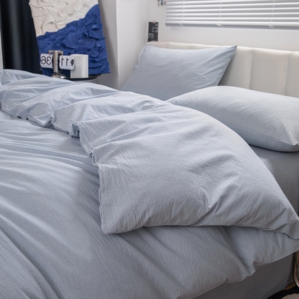 91家纺网 家纺一手货源 找家纺 （总）羋多（原穆琪） 2024新款A类全棉色织水洗棉纯色四件套