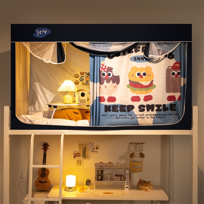 91家纺网 家纺一手货源 找家纺 新太阳蚊帐 2025新款涂层遮光防蚊款学生床帘 汉堡曲奇甜甜圈