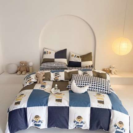 91家纺网 家纺一手货源 找家纺 嘉汀兰家居 2024新款40s全棉印花四件套系列  莱茵克莱尔