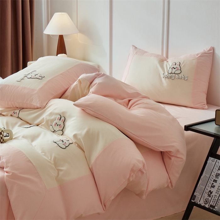 91家纺网 家纺一手货源 找家纺 （总）盛秋家纺 2025新款云朵棉毛巾绣四件套-哈尼