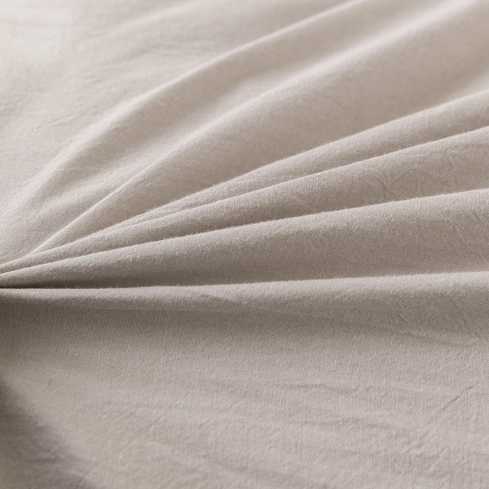 91家纺网 家纺一手货源 找家纺 羋多（原穆琪） 2024新款A类全棉色织水洗棉纯色四件套 浅米混搭深灰