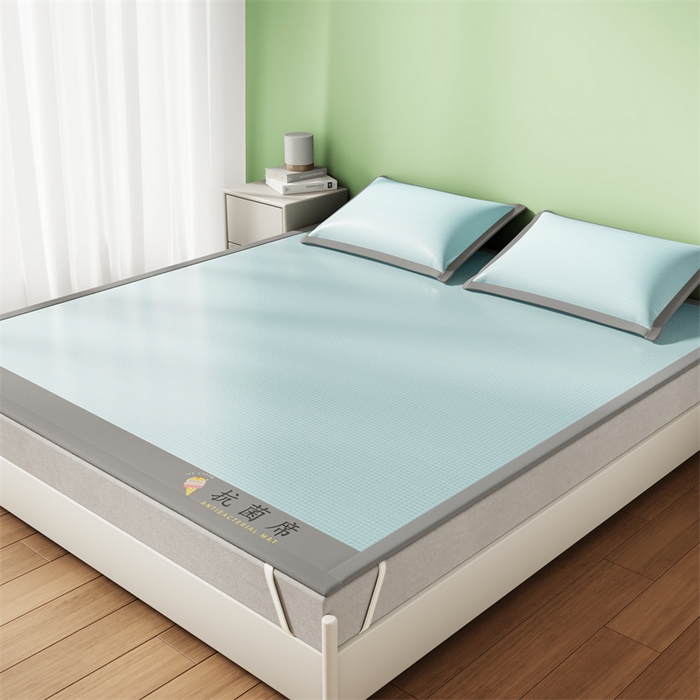 91家纺网 家纺一手货源 找家纺 叠派家纺 2024新款抗菌冰激凌凉席系列 冰淇淋-云川蓝