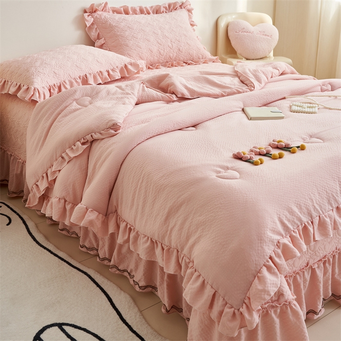 91家纺网 家纺一手货源 找家纺 恒爱 2024新款泡泡公主床盖款夏被四件套 泡泡公主-美人玉